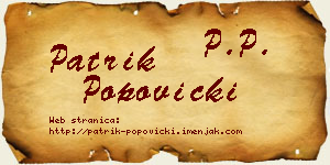 Patrik Popovicki vizit kartica